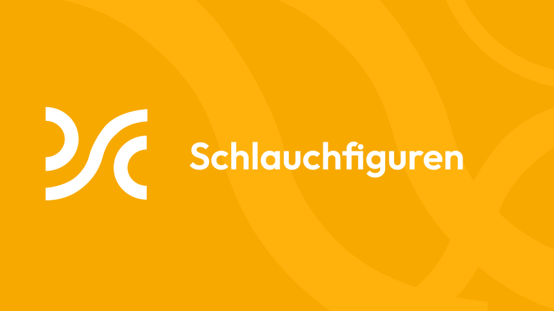 Typische Aufgabe im TMS-Untertest Schlauchfiguren mit zwei transparenten Würfeln und Schlauchstrukturen