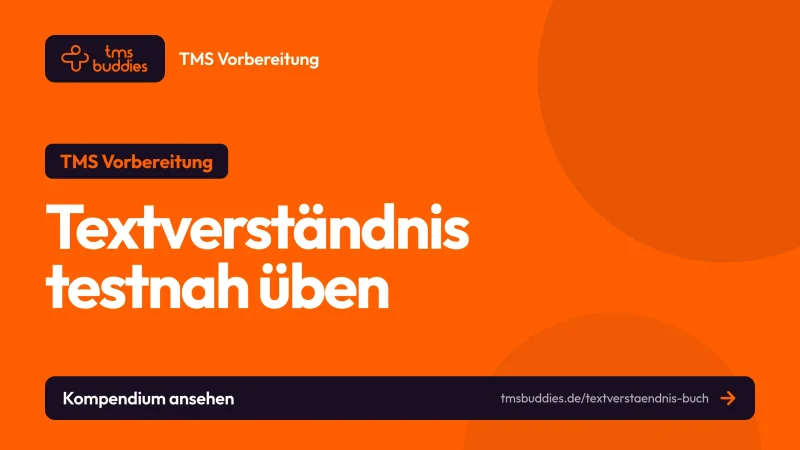 Textverständnis Buch von tmsbuddies mit testnahen TMS-Aufgaben